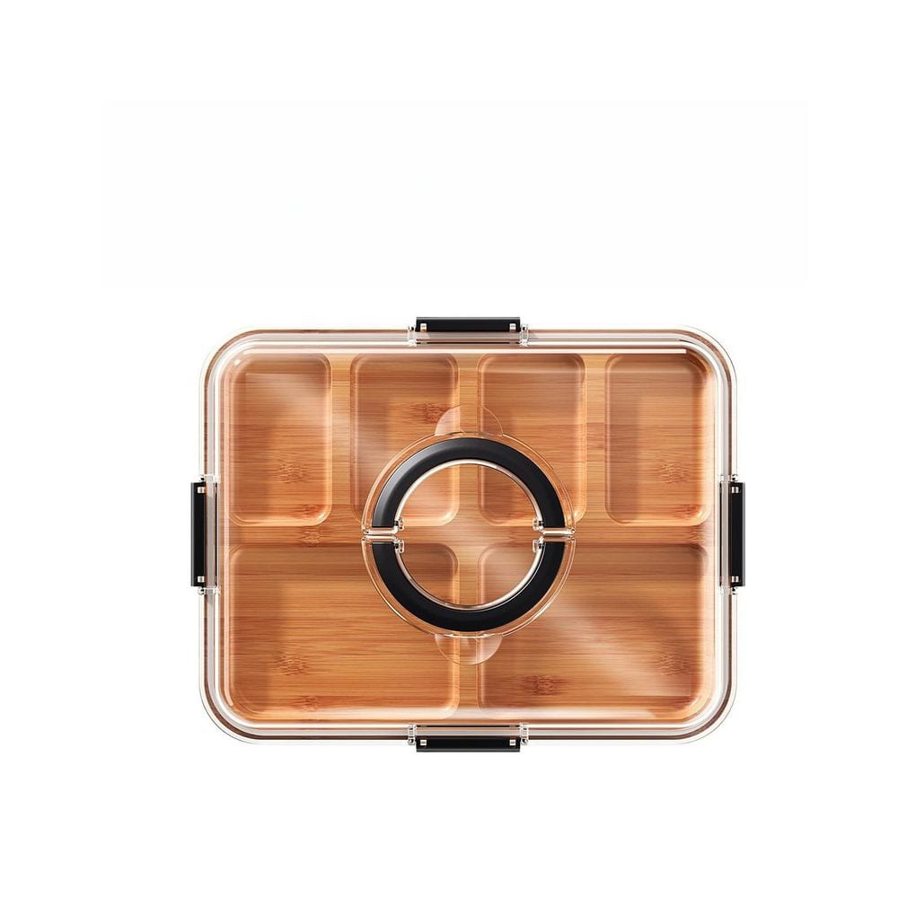 Numhew 14.4 in. Modern Black Bamboo Charcuterie Serving Board with
