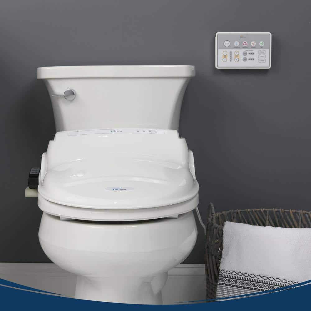 White Heated Electric Bidet Toilet Seat with Remote Control