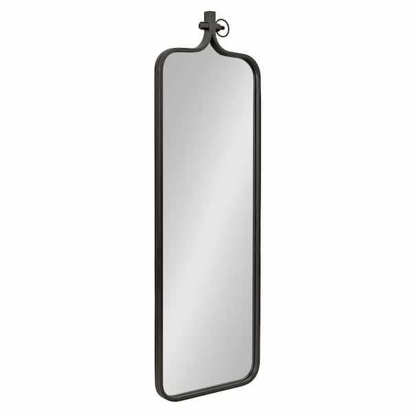Kate and Laurel Yitro 16.00 in. W x 48.00 in. H Black Rectangle Industrial Framed Decorative Wall Mirror