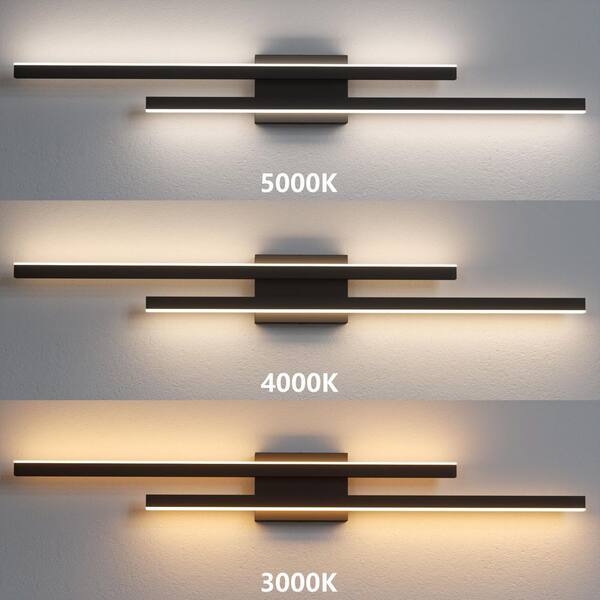 Maxax Washington 36 in. 2-Light Spray Paint Black Modern LED