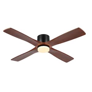 54 in. LED Indoor Black Ceiling Fan with Remote
