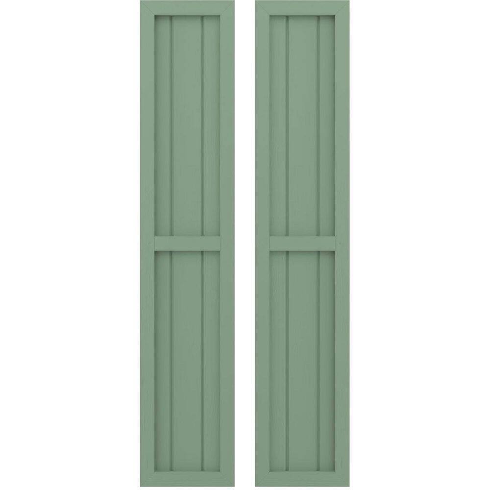 10-1/2-in W x 69-in H Americraft 3 Board Exterior Real Wood Two Equal Panel Framed Board and Batten Shutters Track Green price history on PriceWatchPro