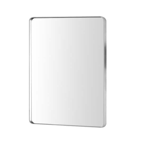 36 in. W x 30 in. H Rectangular Aluminum Framed Explosion-Proof Wall Bathroom Vanity Mirror in Brushed Nickel