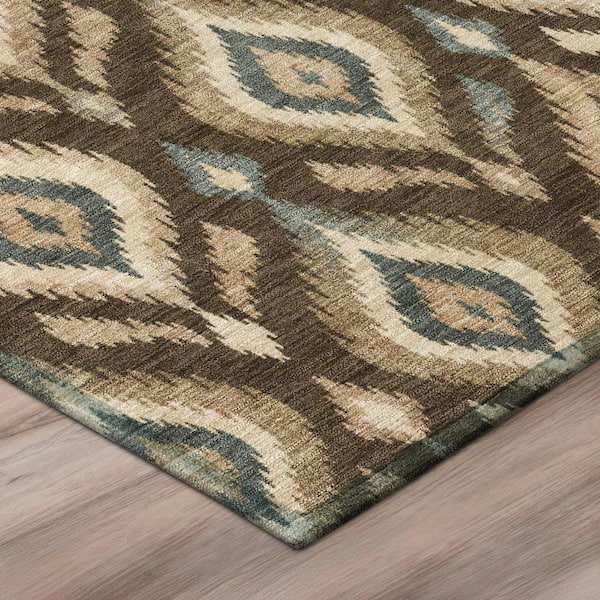Chantille Machine Washable Indoor/Outdoor Abstract ACN3069 Coffee 10 ft. x 14 ft. Area Rug