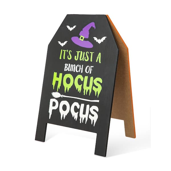 Glitzhome 24 in. H Halloween and Fall Double Sided Standing Easel Porch Sign