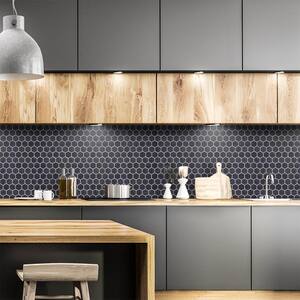 Midnight Hex Black 10.875 in. x 9.5 in. Honed Marble Wall and Floor Mosaic Tile (0.717 sq. ft./Each)