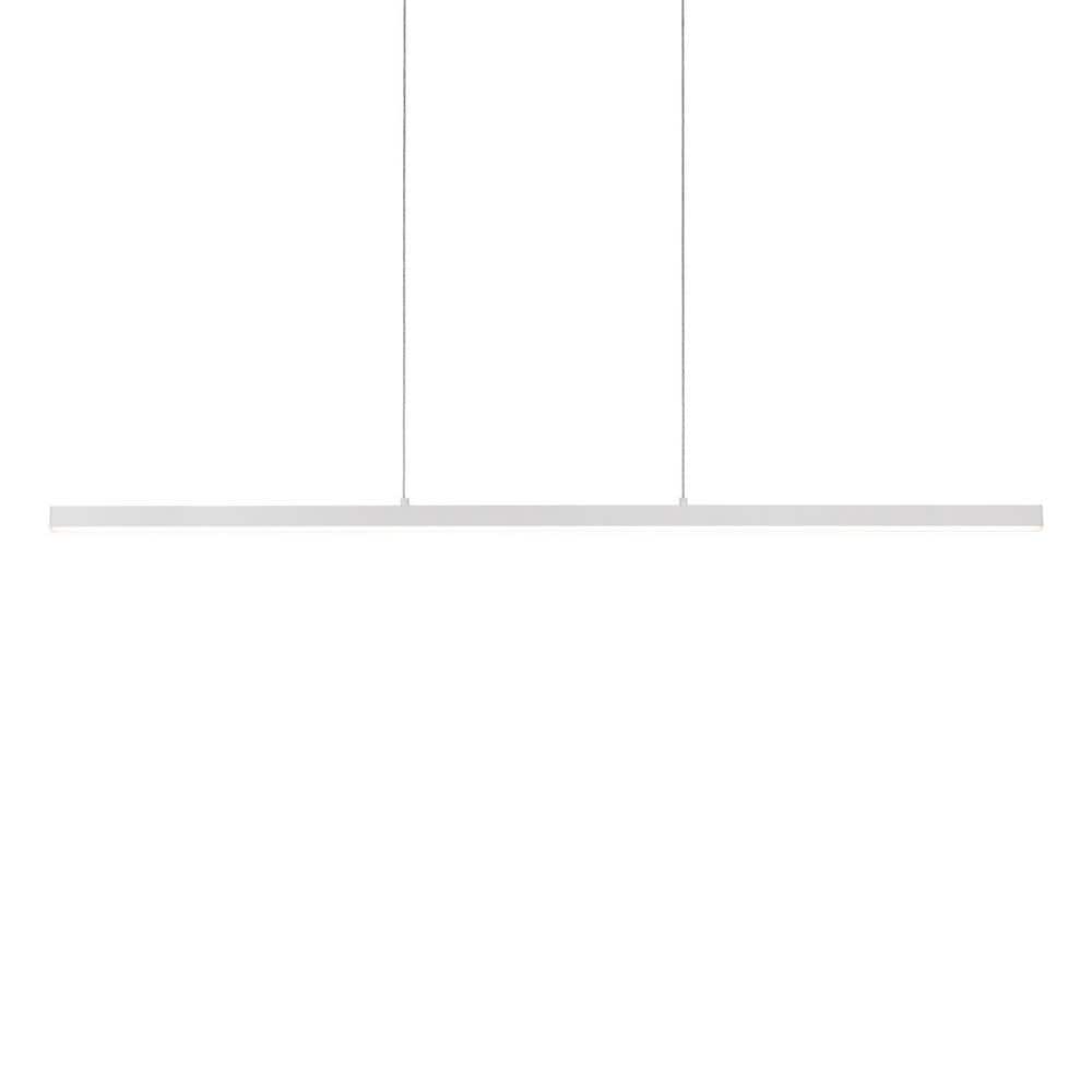 Vega Slim 56" LED Linear Pendant in White and Brushed Nickel