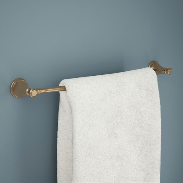 Cassidy 24 in. Wall Mount Towel Bar Bath Hardware Accessory in Champagne Bronze