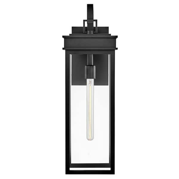 LARK - Cole 1-Light Black Outdoor Hardwired Wall Lantern Sconce