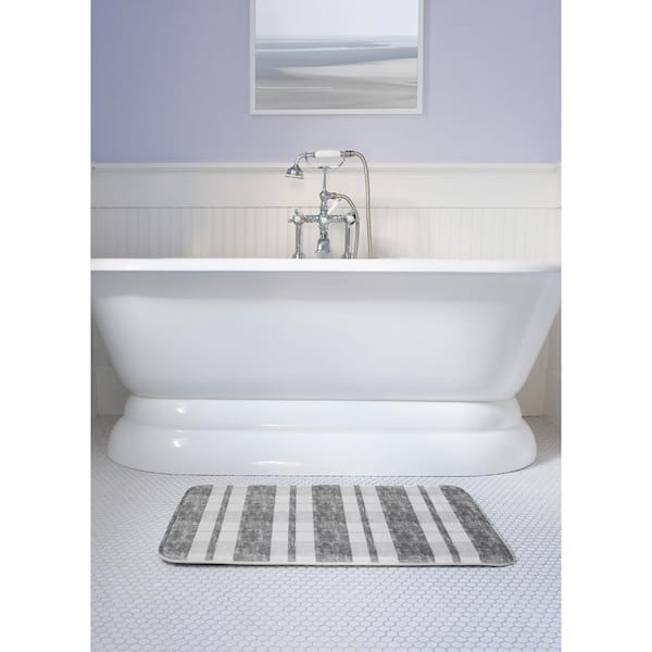 Better Trends Griffie Collection 20 in. x 32 in. Gray Polyester Rectangle Bath  Rug BAGR2032GRP - The Home Depot