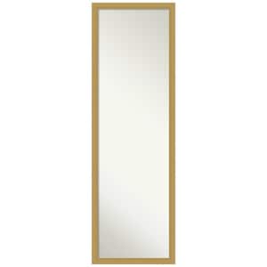 Grace 16 in. x 50 in. Casual Rectangle Narrow Framed Brushed Gold On the Door Mirror