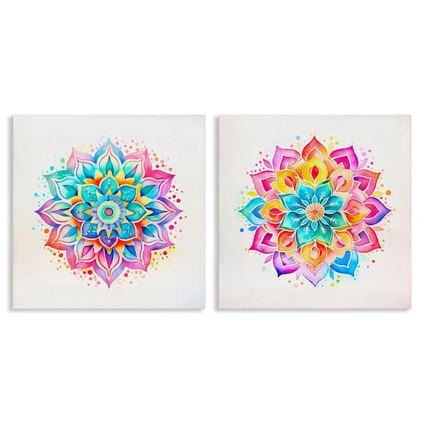 Bright Boho Mandalas by Andrea Haase 2 Pieces Unframed Abstract Graphic Art Print 24 in. x 24 in.