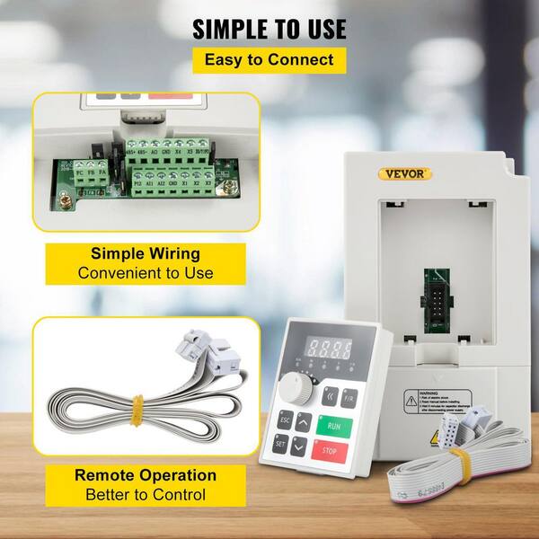 VEVOR VFD 3KW 220-Volt 4HP, 1 or 3 Phase Input, 3 Phase Output 