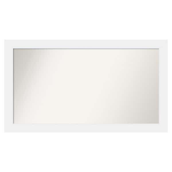 Amanti Art Corvino White 51 in. x 29 in. Custom Non-Beveled Matte Wood Framed Bathroom Vanity Wall Mirror