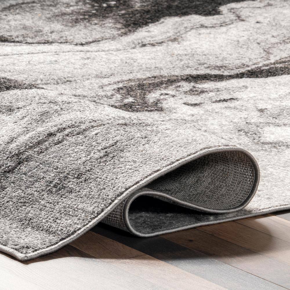 Remona Gray Abstract 6' x 9' Synthetic Area Rug