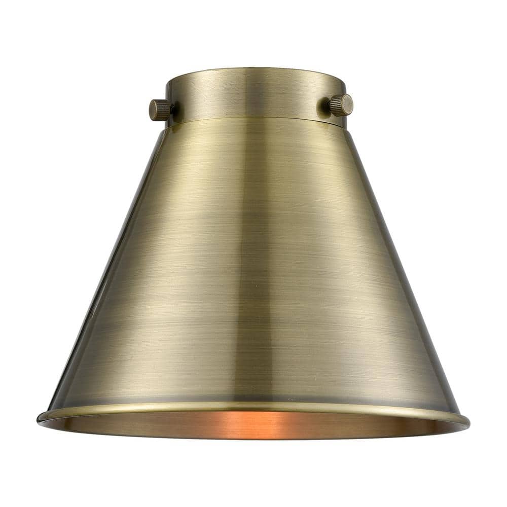 Antique Brass Cone Shade Outdoor Sconce, Dimmable 13" Tall