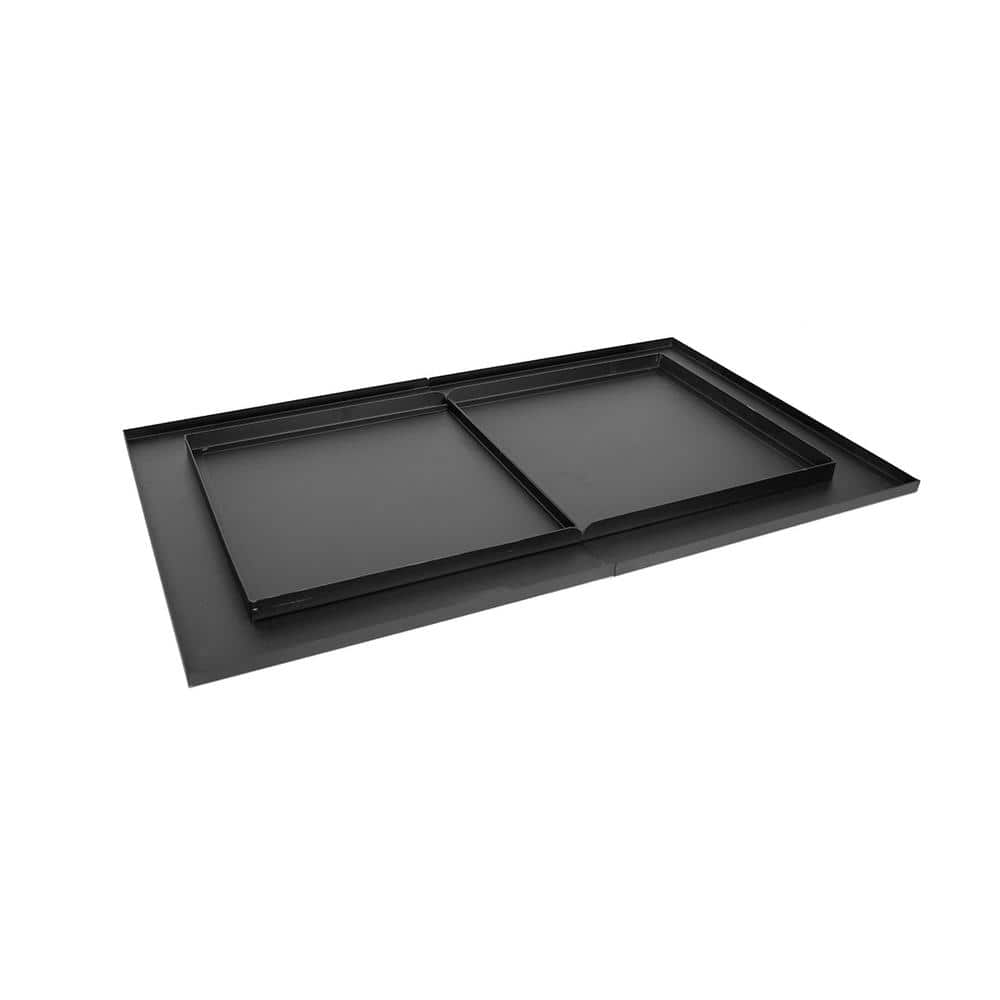 Black Steel Rectangle Fire Pit Lid with Drainage Design