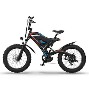 20 in. Fat Tire Electric Bicycle, 500-Watt Motor, 48-Volt/15 Ah Li-Battery