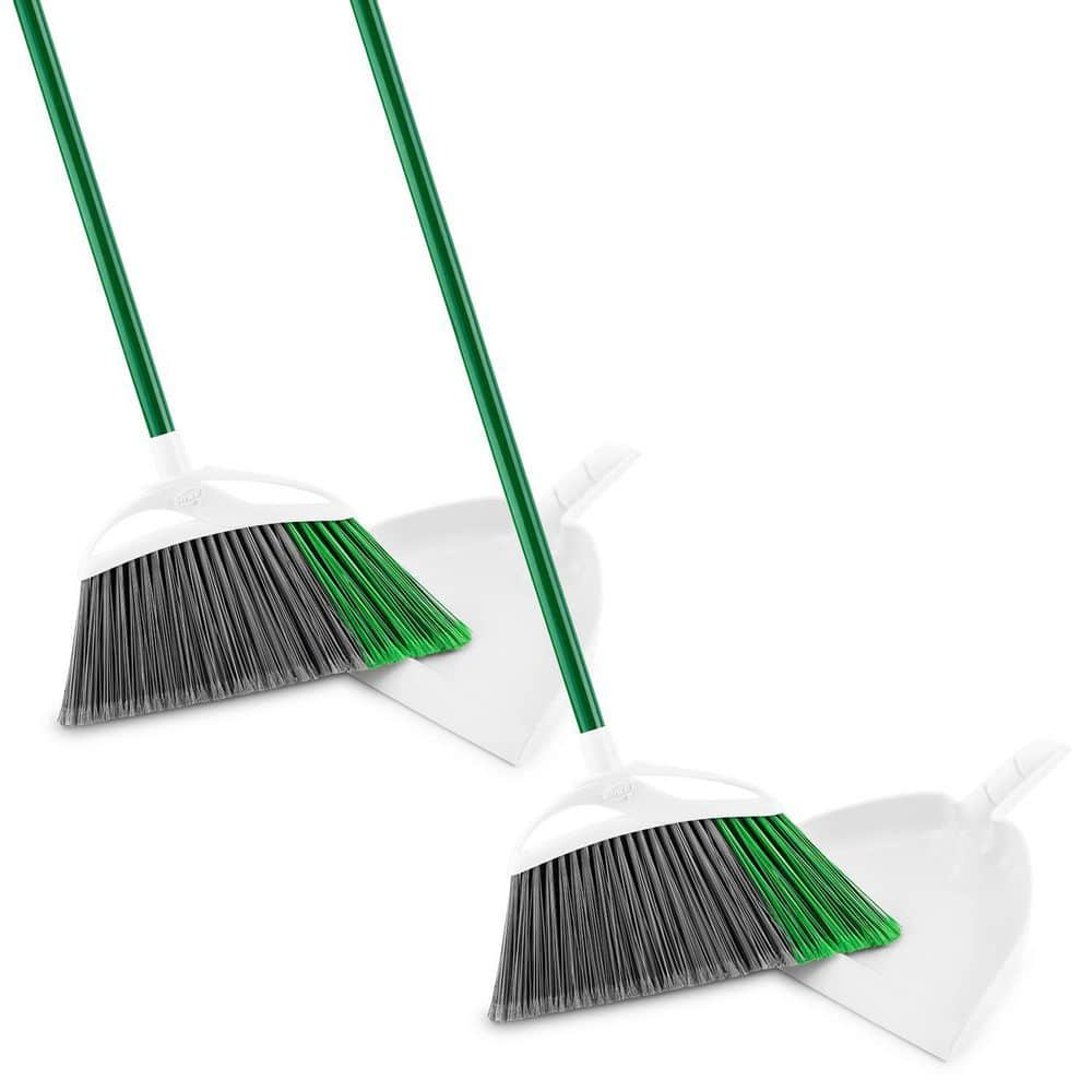 Libman Commercial Deluxe Open Lid Lobby Dustpan And Broom Sets 36 x 12  BlackRed Case of 2 Sets - Office Depot