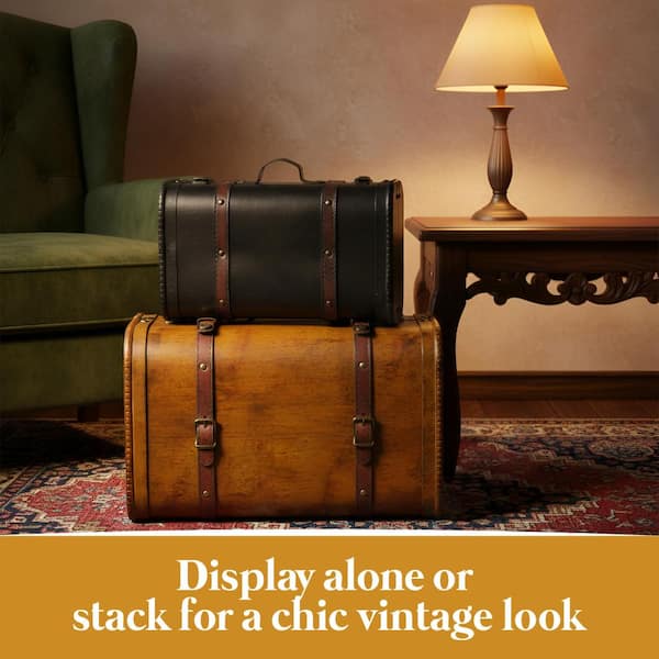 ヴィンテージ　トランクx2 Vintiquewise 2-Colored Vintage Style Luggage Suitcase/Trunk, Set