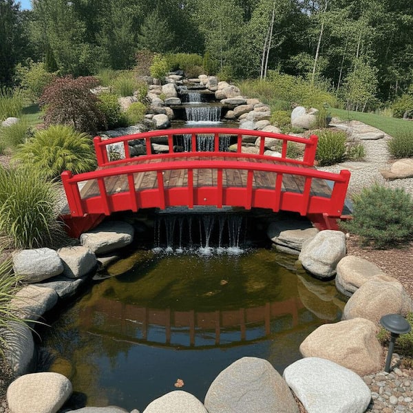 SamsGazebos Japanese garden bridge 8 ft. in Red MB-B8-RT - The
