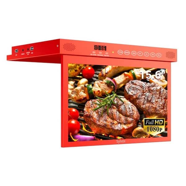 Sylvox 15.6 in. Red LED Under-the-Cabinet Smart Kitchen HDTV