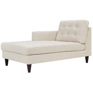 Empress Beige Left-Arm Upholstered Fabric Chaise