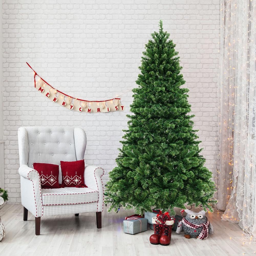 7-Foot Green PVC Christmas Tree with Warm White LED Lights