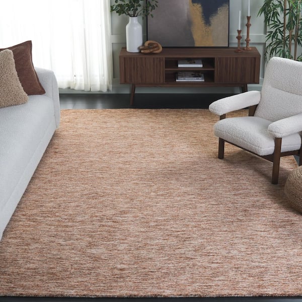Himalaya 8 ft. x 10 ft. Rust/Beige Solid Color Area Rug