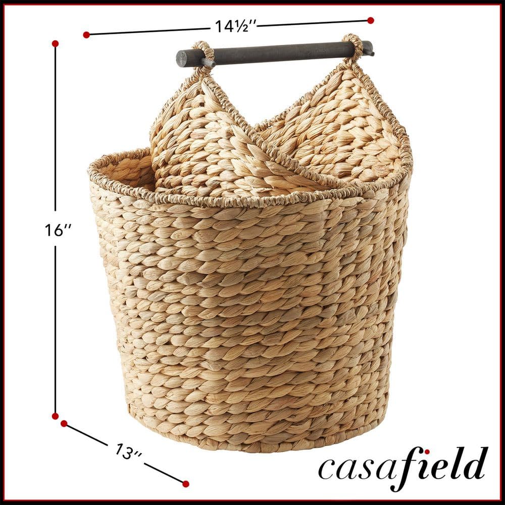 Natural Woven Water Hyacinth Wicker Bathroom Storage Basket