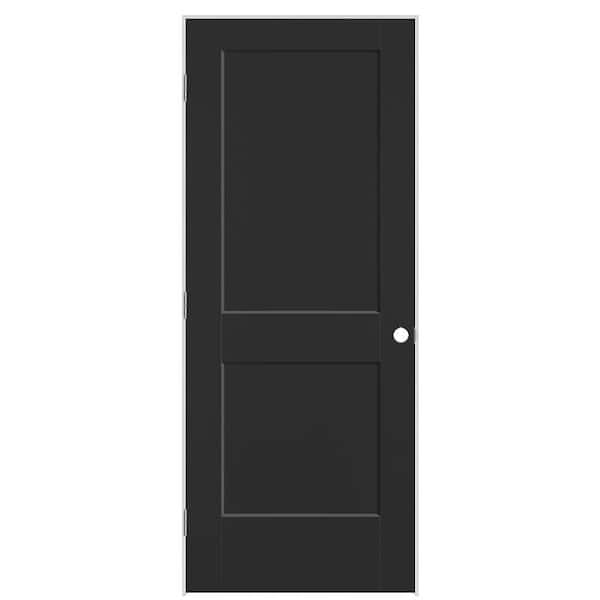 Masonite 32 in. x 80 in. 2-Panel Logan Right-Hand Hollow Core Jet Black Molded Composite Single Prehung Interior Door