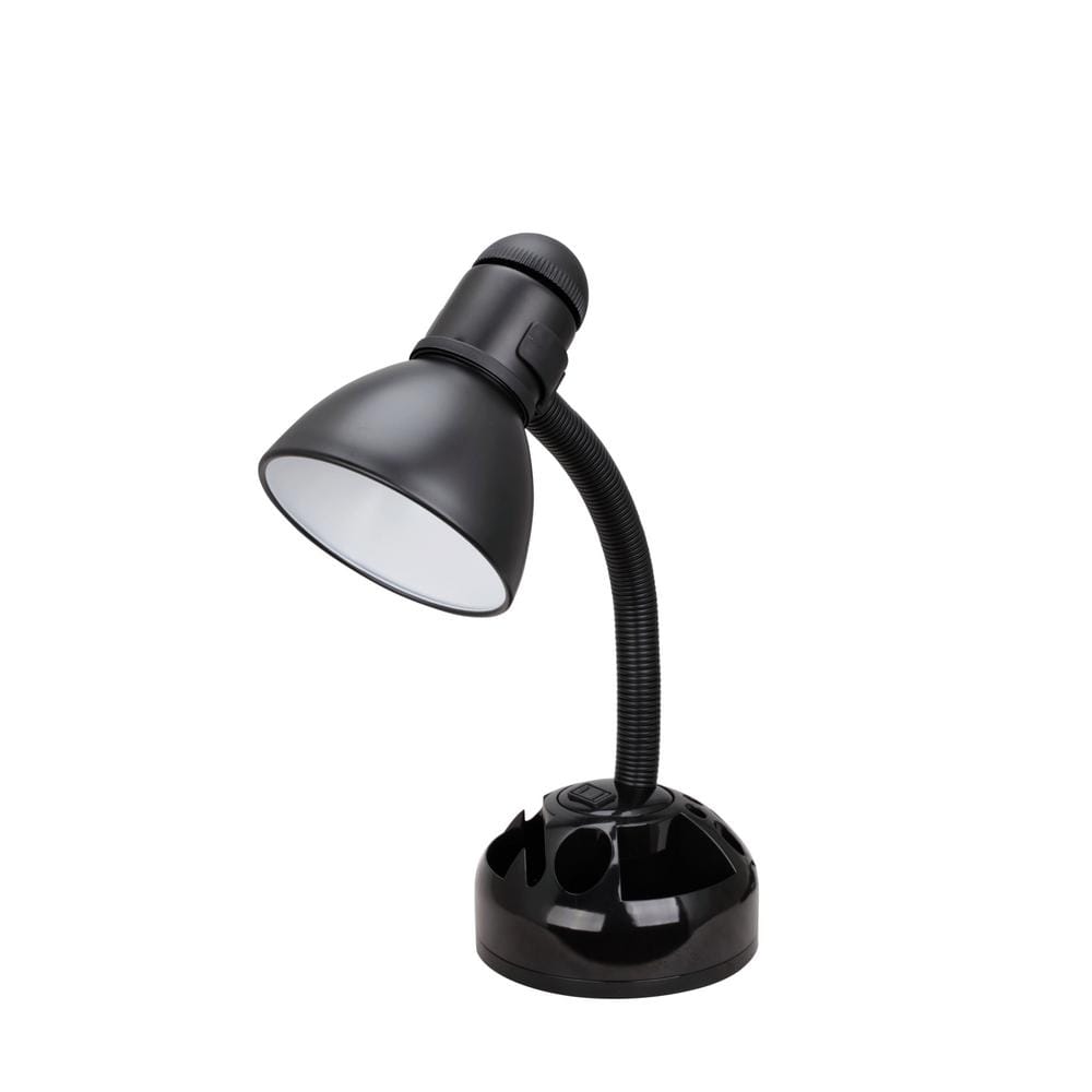 Aspen Creative Corporation 19 in. Black Organizer Desk Lamp with Metal Lamp  Shade and Rotary Switch 40041-1 - The Home Depot