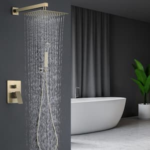 Single Handle 2-Spray Patterns Shower Faucet 1.8 GPM with High Pressure Hand Shower in. Brushed Gold