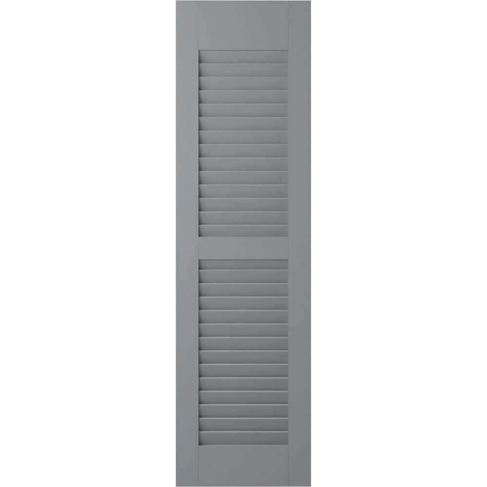 Ocean Swell Gray Mango Wood Exterior Shutters, 12"W x 39"H
