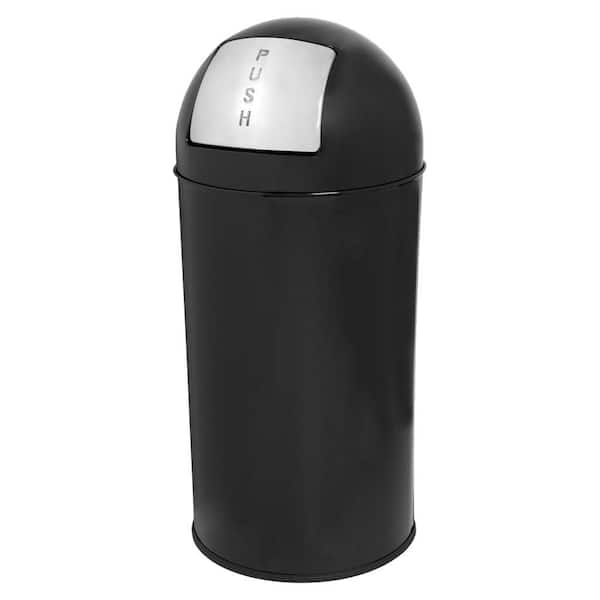 12 Gal. Black Round Top Trash Can