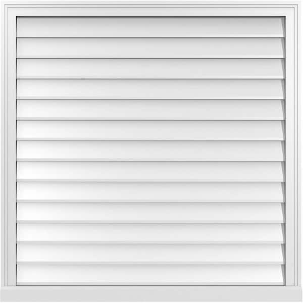 Ekena Millwork 40 in. x 40 in. Vertical Surface Mount PVC Gable Vent: Decorative with Brickmould Sill Frame