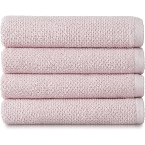 100% Cotton PINK POPCORN BATH TOWELS - (4 Pack)