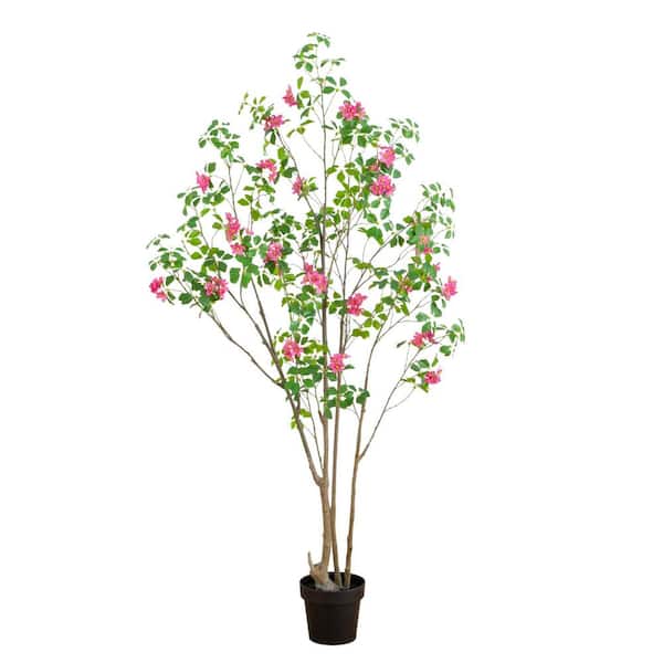 6 ft. Artificial Dogwood Tree with Real Touch Leaves and Pink Flowers