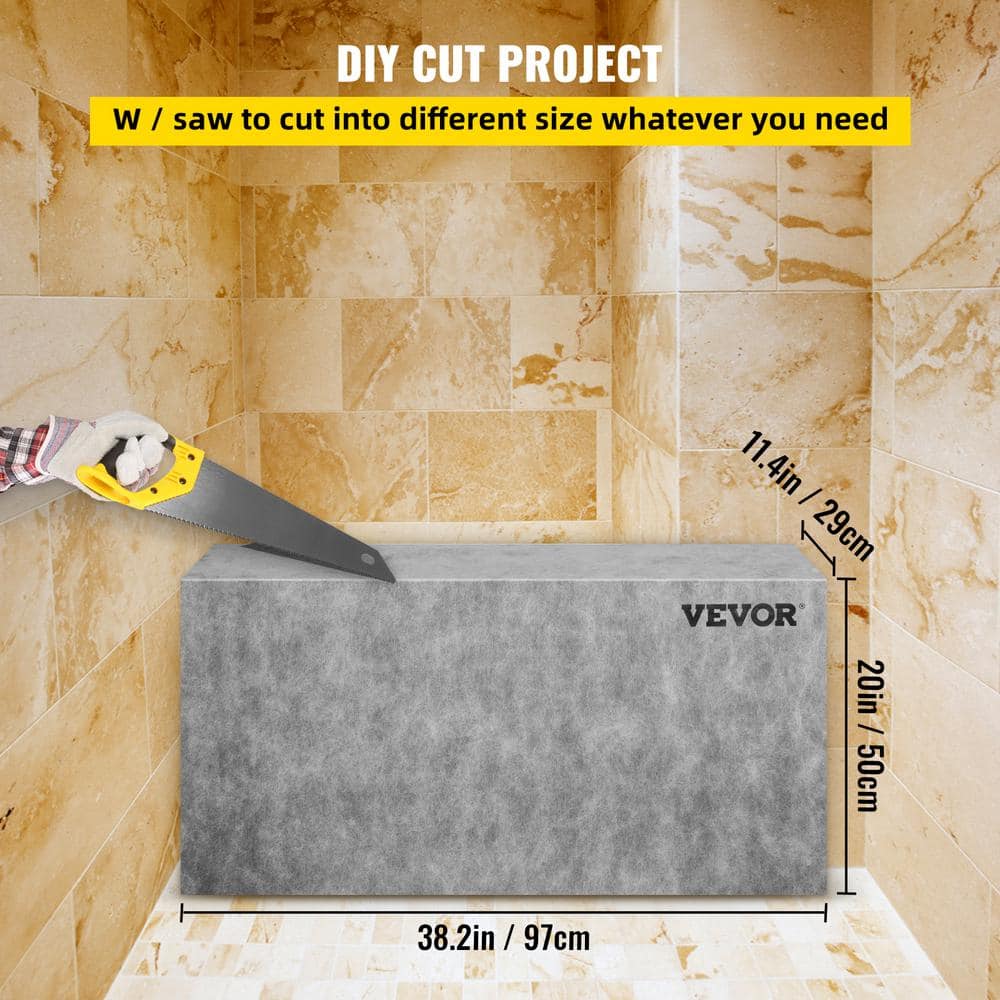 Gray Waterproof Plastic Shower Bench with EPS Composite