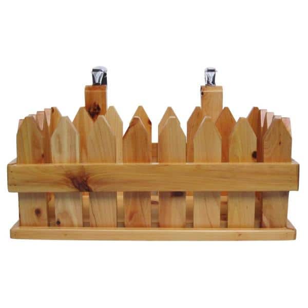 65'' Natural Cedar Wood Freestanding Soaking Bathtub with Fixtures