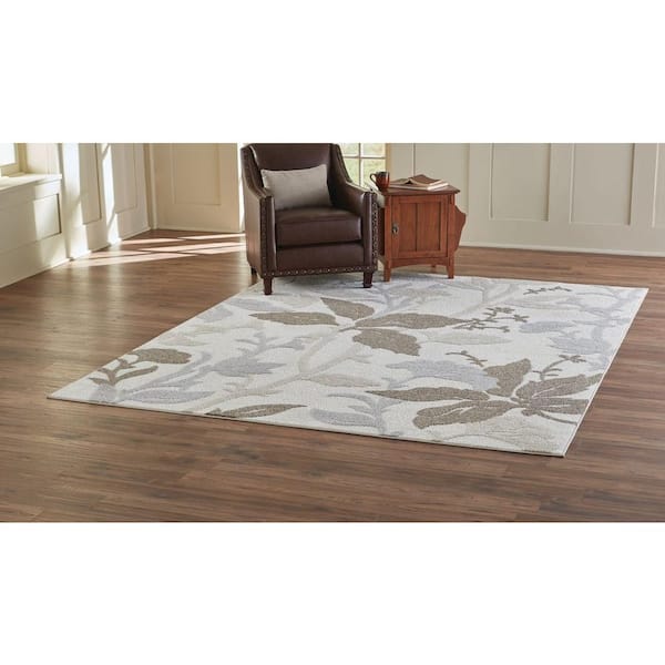 Blooming Flowers Ivory 2 ft. x 3 ft. Scatter Rug