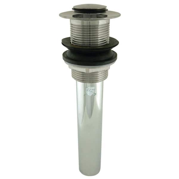 Kingston Brass Trimscape 22-Gauge Push Pop-Up Bathroom Sink Drain, Brushed Nickel without Overflow