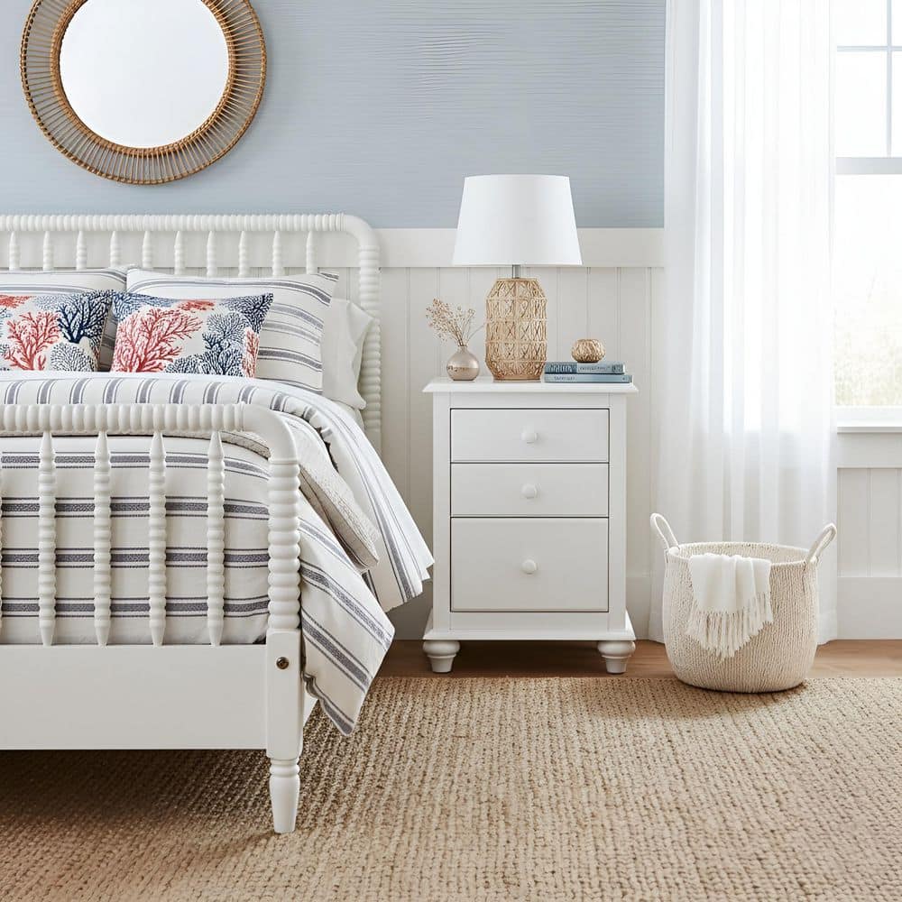 Cottage White 3-Drawer 20.5 in. W Nightstand price history on PriceWatchPro