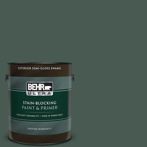 BEHR ULTRA 1 gal. #S420-7 Secluded Woods Semi-Gloss Enamel Exterior Paint & Primer