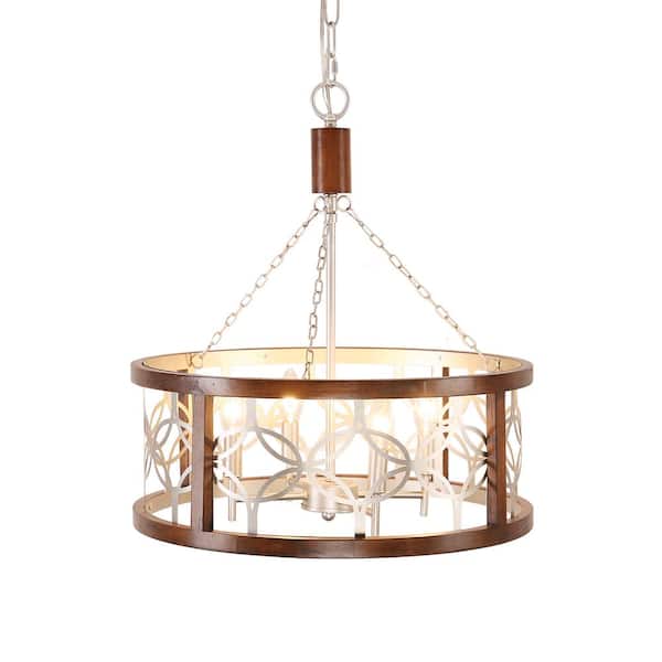 Oaks Aura Bloomfield French Country Farmhouse 4-Light Chrome Wood