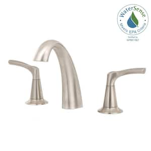 Mistos 8 in. Widespread 2-Handle Water-Saving Bathroom Faucet in Vibrant Brushed Nickel