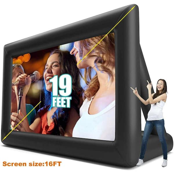 Urbanest 19 ft. Outdoor Inflatable Mega Movie Projector Screen Supports Front and Rear Projection with Blower, Carry Bag