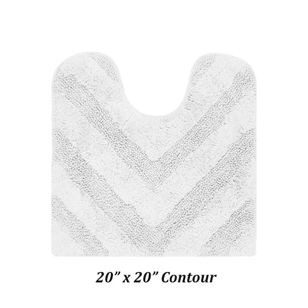 Hugo 20 in. x 20 in. White 100% Cotton Contour Bath Rug