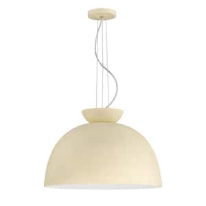 Ventura Dome 60-Watt 1-Light Cottage White Finish Dining/Kitchen Island Pendant with Steel Shade, No Bulbs Included