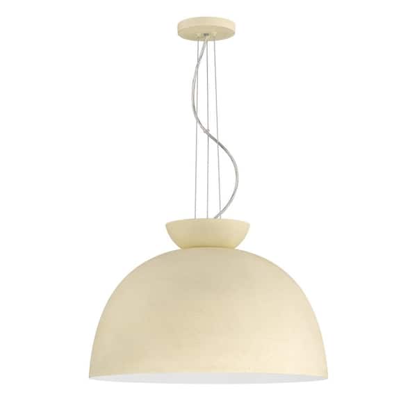CRAFTMADE Ventura Dome 60-Watt 1-Light Cottage White Finish Dining/Kitchen Island Pendant with Steel Shade, No Bulbs Included